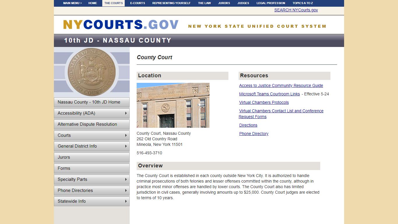 County Court - Nassau - 10th JD | NYCOURTS.GOV